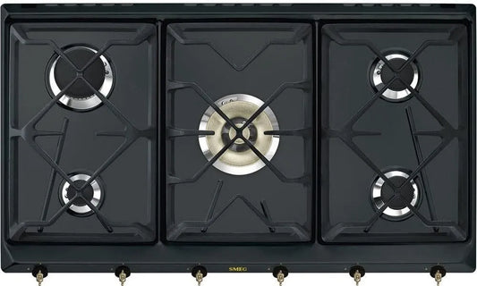 Smeg Kochfeld SRV896AOGH, Anthrazit, Gaskochfeld COLONIALE