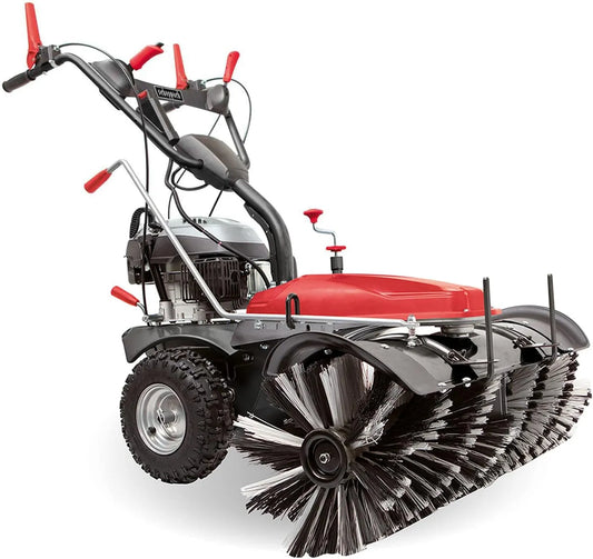 Scheppach Schneefräse SC2200PE, Kehrbreite 100cm, 3 Vorwärts & 1 Rückwärtsgang, Benzin Kehrmaschine mit E-Start, Motorbesen, Schneeräumer