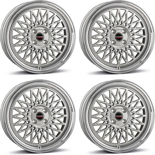 ET25, 4x Borbet Felgen B 7.0x17 4x100 silver rim polished kompatibel mit BMW 3
