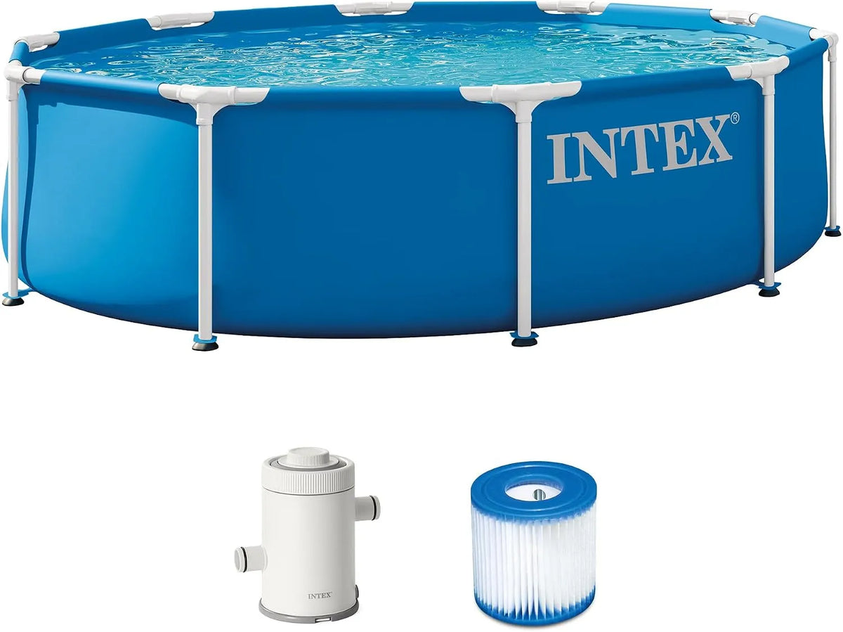 Intex Modell 28201EP 1185, inklusive 330 GPH Kartuschenfilterpumpe, rostbeständig, 3 m x 76 cm Metallrahmen oberirdisches Schwimmbad-Set