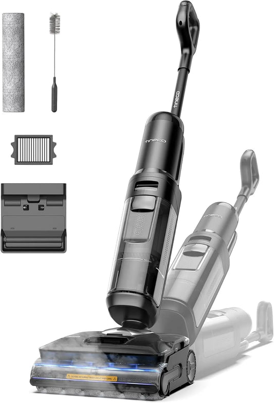 Nass- und Trockensauger, Tineco FLOOR ONE S7 Stretch Steam 160 °C HyperSteam Dampfreiniger, 80 Min Laufzeit, DualBlock Anti-Tangle