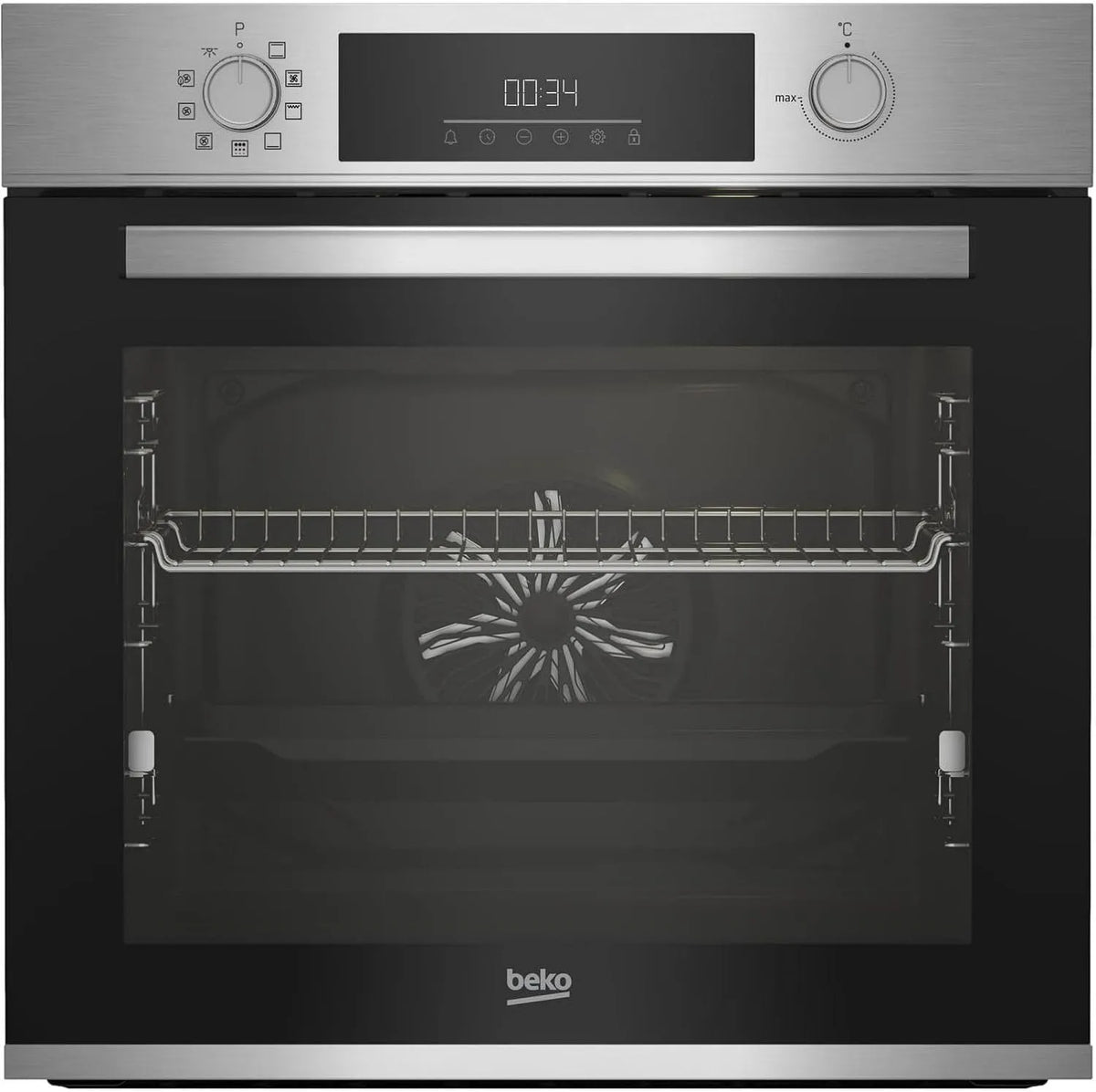 Beko Backofen BBIM12300XMPEF, 10 Funktionen, Multifunktionsofen, Pyrolyse, Cool Door, in Schwarz, Fassungsvermögen 72 l Volumen, Einbau, Edelstahl
