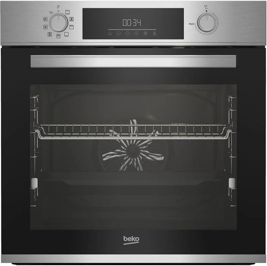 Beko Backofen BBIM12300XMPEF, 10 Funktionen, Multifunktionsofen, Pyrolyse, Cool Door, in Schwarz, Fassungsvermögen 72 l Volumen, Einbau, Edelstahl