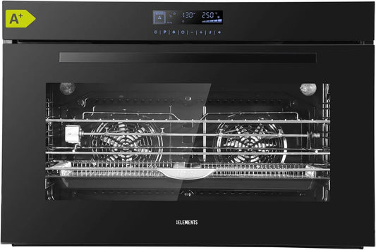 Backofen, Einbaubackofen 90 cm, Fassungsvermögen 125 Liter, 15 Funktionen, Airfryer Funktion, Rotisseire Funktion, Full Touch Display, Aqua Clean