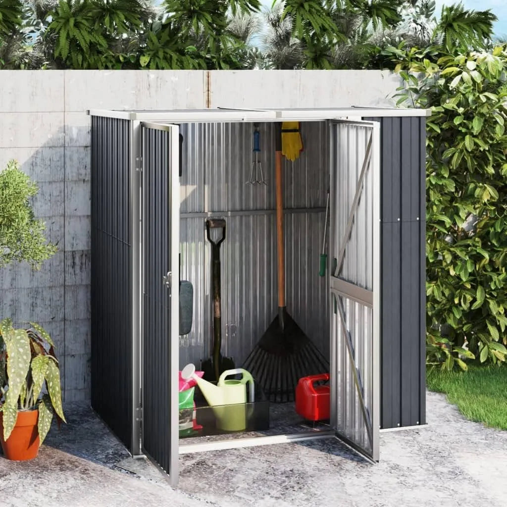 Gerätehaus, Anthrazit 161x89x161 cm Verzinkter Stahl Gartenhaus Günstig Gartengerätehaus