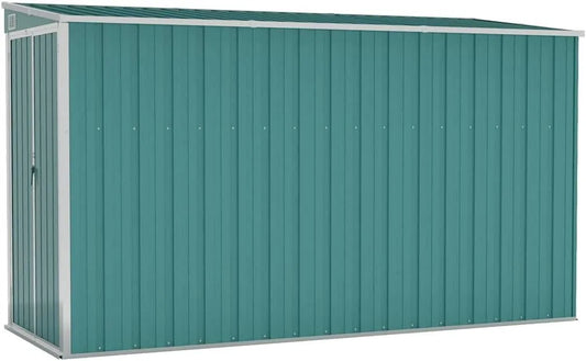 Geräteschuppen vidaXL, Wand Grün 118x288x178 cm Verzinkter Stahl