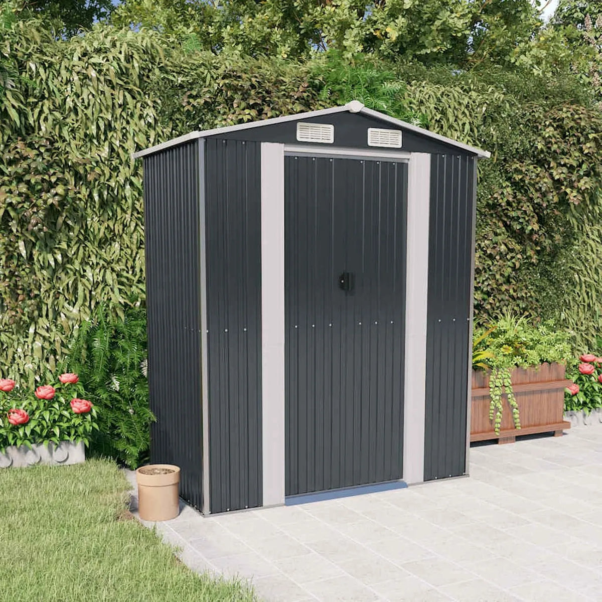 Geräteschuppen, Metall Gerätehaus Gartenhaus Gartenschuppen Lagerschuppen Gartenschrank Metall-Schrank
