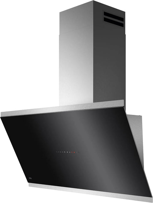 AEG Dunstabzugshaube 7000 GV77D91SL, max. 760 m³/h im Abluftbetrieb mit max. 67 dB, kopffreie Wandhaube mit Glas, Edelstahl, Lüftenfunktion