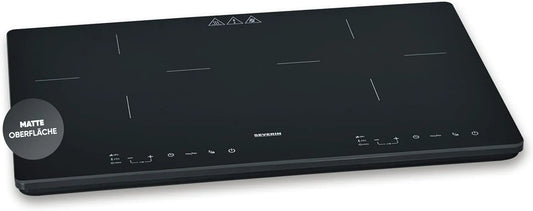 Severin Kochfeld DK 1033, Doppel-Induktionskochplatte 2 Platten, Fassungsvermögen 10 Leistungsstufen, Leistung 3.400W, matt, Touch-Display, Glas