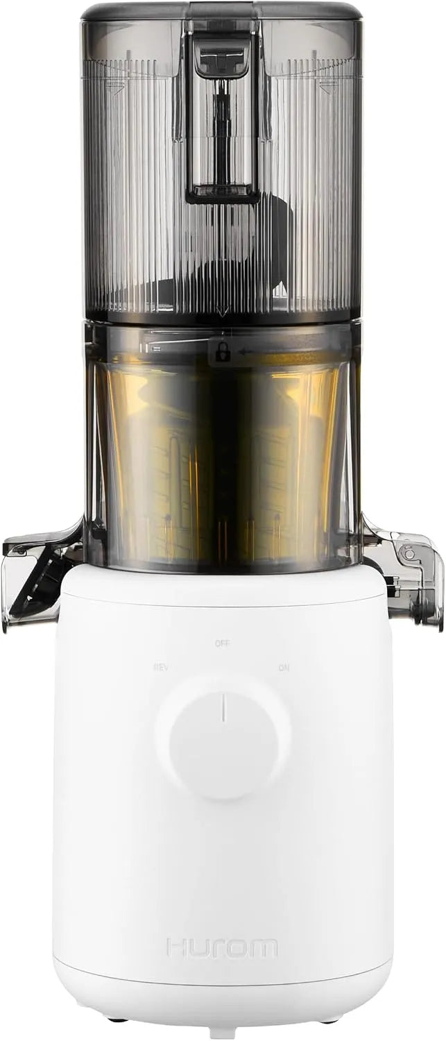 Entsafter H310, Fassungsvermögen 220ml, Leicht zu Reinigen & Leiser Motor Elektrischer mit Siebfilter, BPA Frei, Weiß, 150 Watt, Hurom Slow Juicer