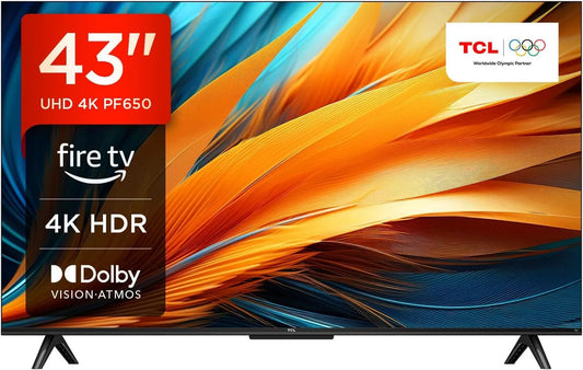 Modell 43-Zoll 4K Ultra HD 43PF650 HDR 10 Airplay2 TCL, Smart LED Fire TV, HDR TV, Dolby Vision, Dolby Atmos, DTS, Alexa integriert, Miracast