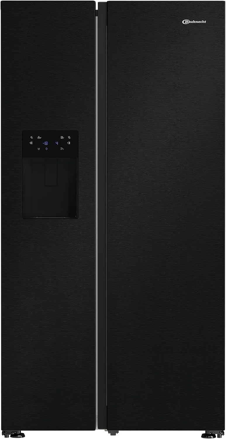 Bauknecht Kühl-Gefrierkombination E90, 25 Jahre nachgewiesene Zuverlassigkeit und Lebensdauer-Inverter Kompressor, SBS IW Black Side by Side