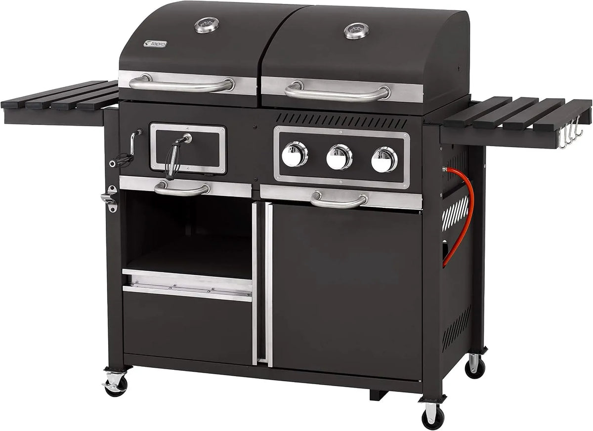 Gasgrill, tepro Gas Kohle Kombigrill Toronto, 3 Brenner mit je ca. 2,9 kW Leistung, Maße ca. 173 x 65 x 116,5 cm, Piezozündung, Thermometer