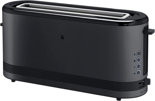 WMF Toaster, 7 Bräunungsstufen, Bagel-Funktion, XXL, in Schwarz, Küchenminis Langschlitztoaster 2 Scheiben mit Brötchenaufsatz, Leistung 900W