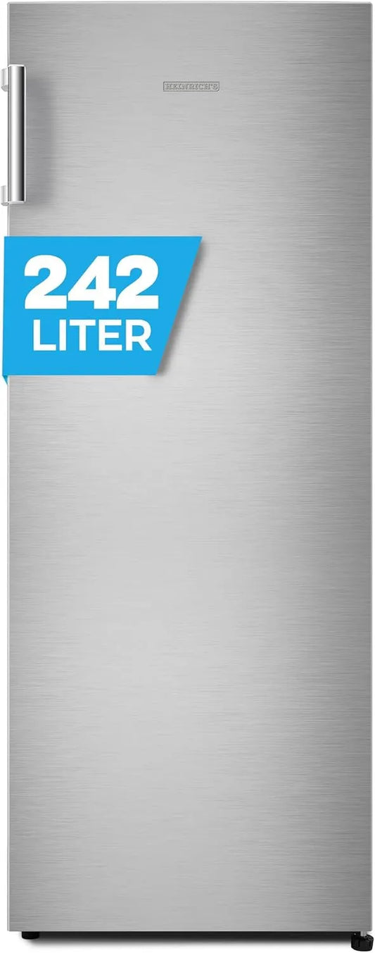 Kühlschrank 5Glasablagen Heinrich´s freistehender, Fassungsvermögen 242L, leise 40dB, ohne gefrierfach, XXL, Vollraumkühlschrank, LED-Beleuchtung