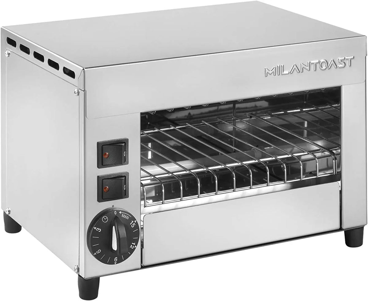 Toaster, Backofen, 220-240 V 50/60 Hz 1,21 kW, 2 Plätze, 2 Zangen, Timer 15 Minuten, Milan Toast