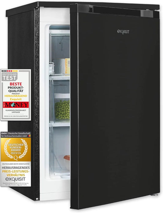 Exquisit Gefrierschrank GS81-051C, Nutzinhalt: 85 L, 4*-Gefrieren, in Schwarz, Standgerät