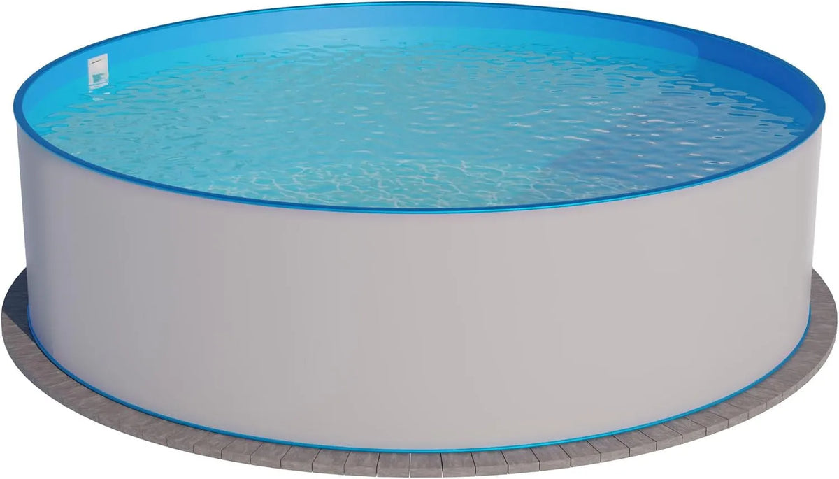 Pool Planet, Stahlwandpool rund Exklusiv 400x120 cm, Stahl 0,6 mm weiß, Einhängebiese