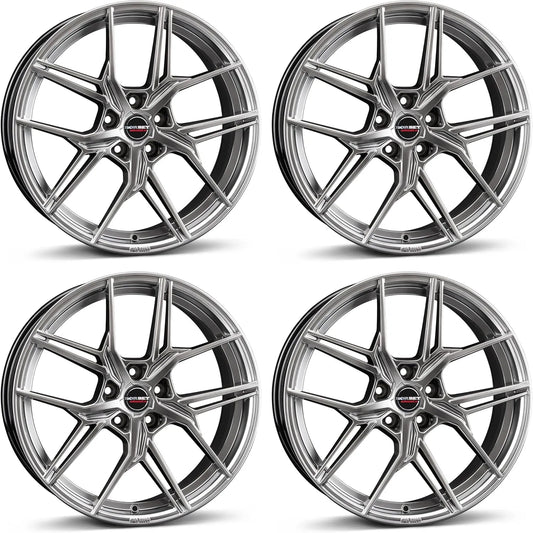 ET45, 4x Borbet Felgen QX 8.5x20 5x114.3 hyper black silver kompatibel, mit Nissan Ariya Juke Murano Qashqai X-Trail