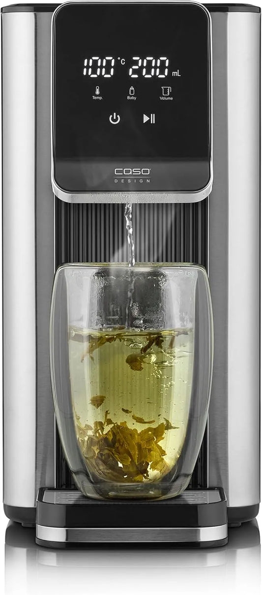 Caso Leistung 2600W HW 630, 13 Temp.-Einstellungen, 40-100°C, 7 Mengenausgaben, Fassungsvermögen 2,5L Tank, Heißwasserspender, für Tee, Kaffee