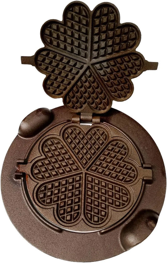Grill, Waffeleisen aus Gusseisen Herzförmige Waffeln 33cm Garten Küche