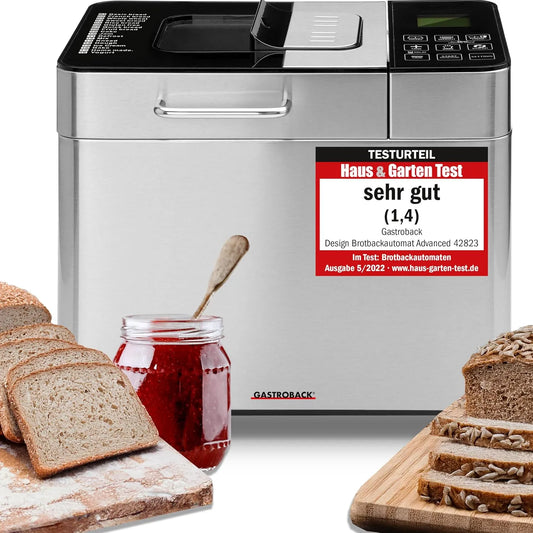 Advance GASTROBACK Brotbackautomat, Zutatenfach, Brotautomat, Vollautomatische Brotbackmaschine + 18 Programmen inklusive. Joghurtmaschine
