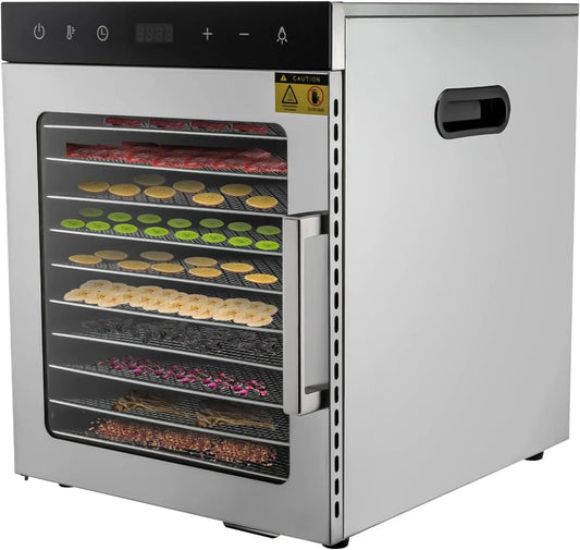 24-Stunden-Timer, 10 Etagen Dörrgerät Dörrautomat Edelstahl Obsttrockner 800W Dörrautomaten freeze dryer gefriertrockner