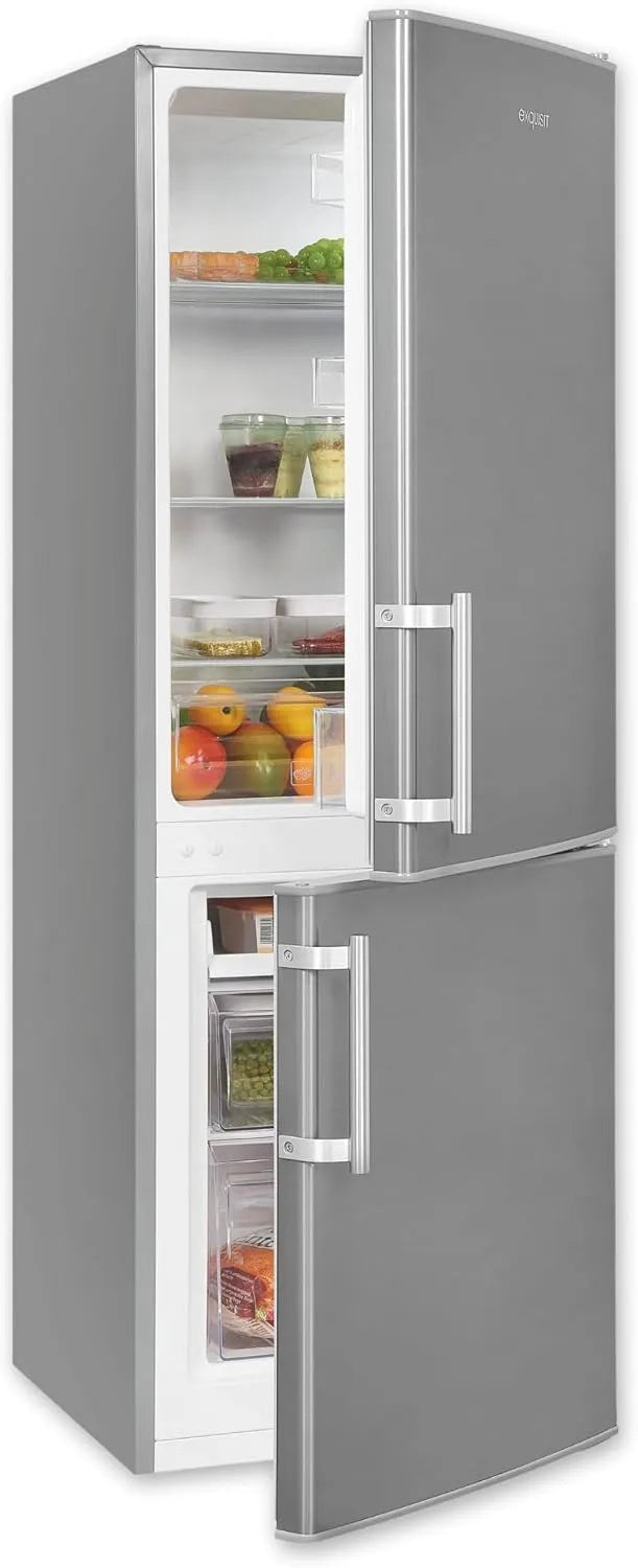 Exquisit Kühl-Gefrierkombination 4-Sterne-Gefrieren KGC5233-60-HE-040D, Kühlschrank mit Gefrierfach, 143 cm Höhe, Fassungsvermögen 173 Liter, inoxlook