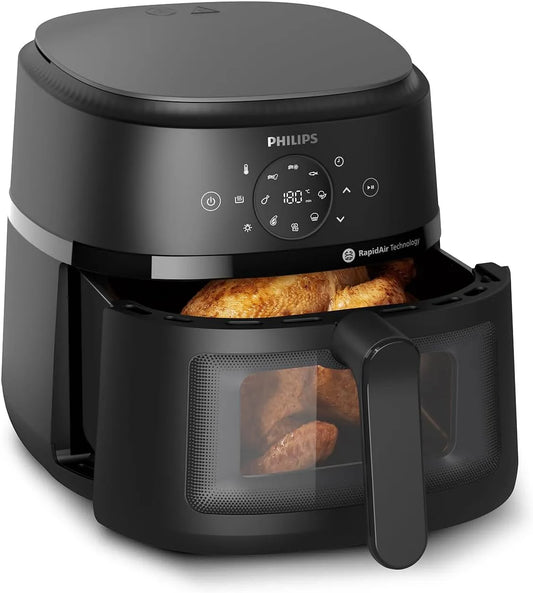 Philips Heißluftfritteuse NA230/00, Standard 6.2L mit Sichtfenster, RapidAir Technologie, Touchscreen, Airfryer 2000 Series, 90% weniger Fett