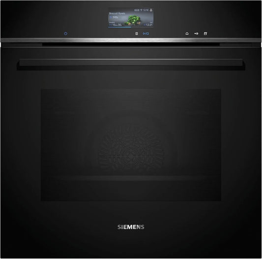 Siemens Backofen HS736G3B1 iQ700, Maße 60 x 60 cm, 4D Heißluft, Smarter Einbau-Dampfbackofen, Made in Germany, Hydrolyse Selbstreinigung, Air Fry