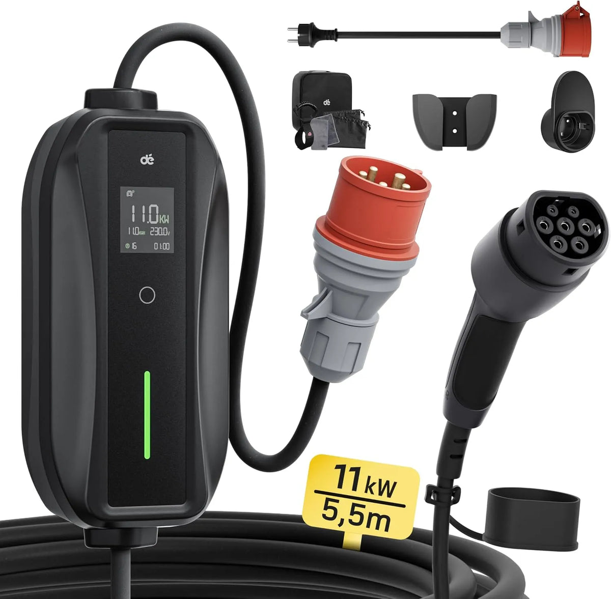 Modell Y Y 6-16A Y/3 MG4 dé Mobile, 3-phasig, Wallbox, e-tron und andere EV, Ladestation 11kW, 5,5m, 3, ID.3/4/5, EX30, e-up