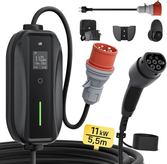 Modell Y Y 6-16A Y/3 MG4 dé Mobile, 3-phasig, Wallbox, e-tron und andere EV, Ladestation 11kW, 5,5m, 3, ID.3/4/5, EX30, e-up